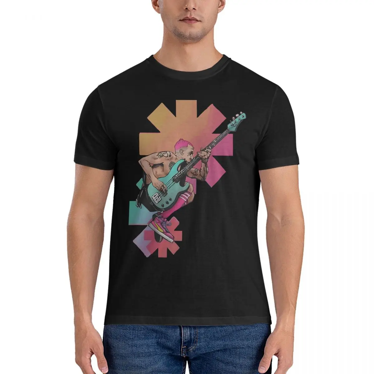 Футболка мужская из чистого хлопка с коротким рукавом и круглым вырезом