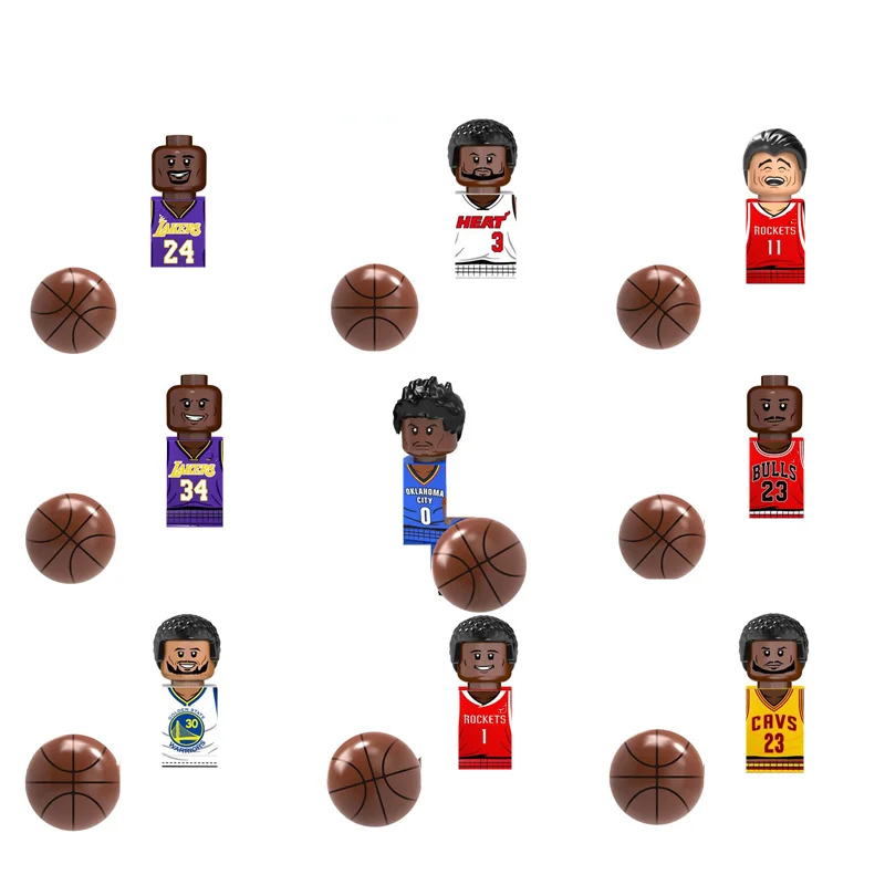 

2023 Новая фигурка всемирно известных баскетбольных игроков, мини Экшн-конструктор, модель игрушки, подарки для детей