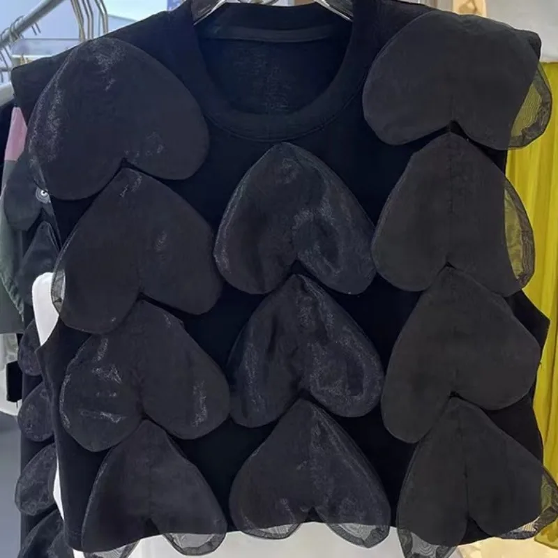 Футболка Matakawa в форме сердца для женщин однотонная модная Милая Простая рубашка