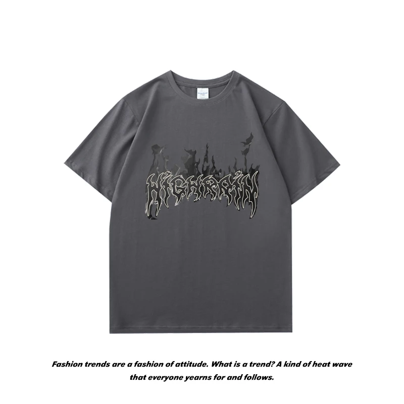 

American Retro Printed Short Sleeve T-shirt Women's Summer Street Head Style Oversize Loose Half Sleeve Top