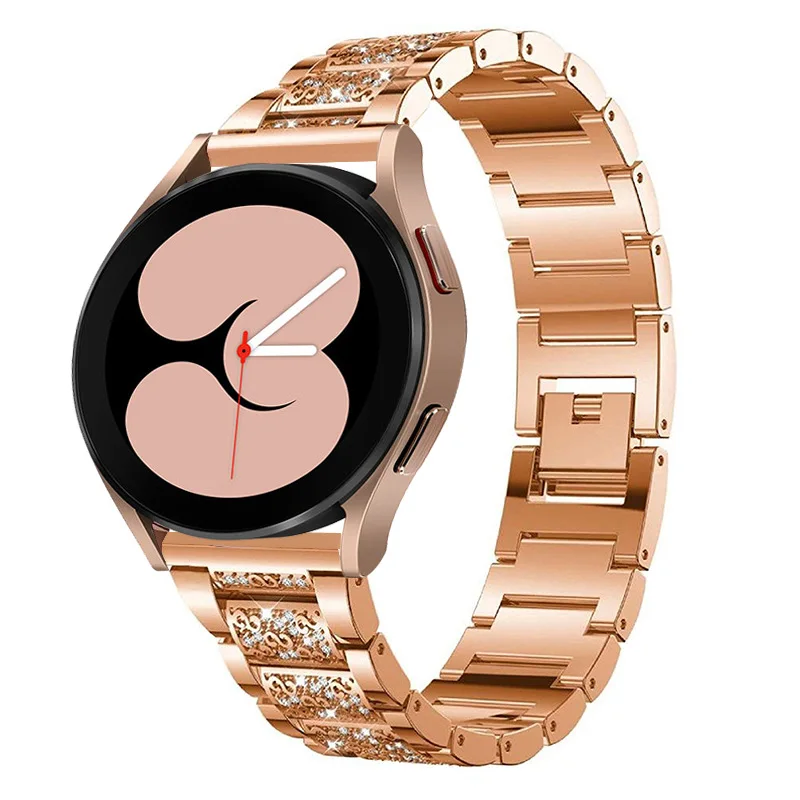

Strap for Samsung Galaxy Watch 4 Classic 46mm 42mm/Active 2 44mm 40mm Metal Diamond Bracelet for huawei watch gt 2 pro 20mm 22mm