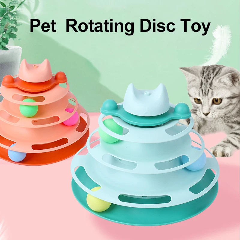 

Smooth Edge Pet Cat Toy 3 Layer Training Amusement Plate Cats Tower Tracks Disc Kitten Intelligence Amusement Triple Disc