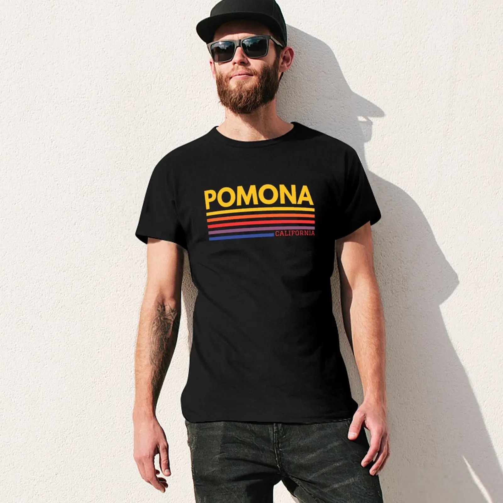 Фото Футболка Pomona California, классическая базовая повседневная футболка №3