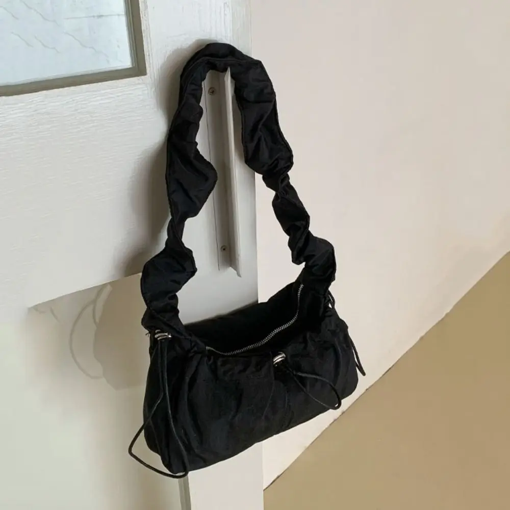 Плиссированная сумка через плечо на шнурке однотонная Сумка-Кроссбоди в