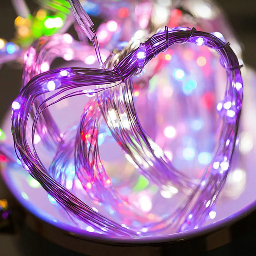 

2Pcs String Light Non-conducting Add Atmospheres Copper Wire LED Bendable Night Fairy Lamp for Party