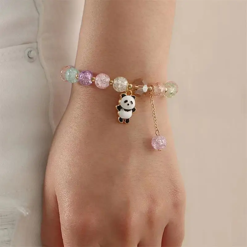 

Charm Fashion Panda Star Fishtail Pendant Crystal Beaded Bracelets For Women Girls Aesthetic Cute Bead Bracelet Simple Jewelry