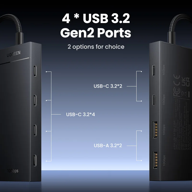 USB-концентратор UGREEN 10 Гбит/с Type-C 3 2 Gen2