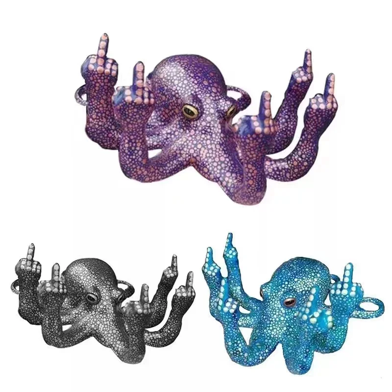 

Resin Octopus Cuttlefish Figurines Statue Outdoor Garden Landscape Ocean Fluorescence Octopus Figurines Home Decoration