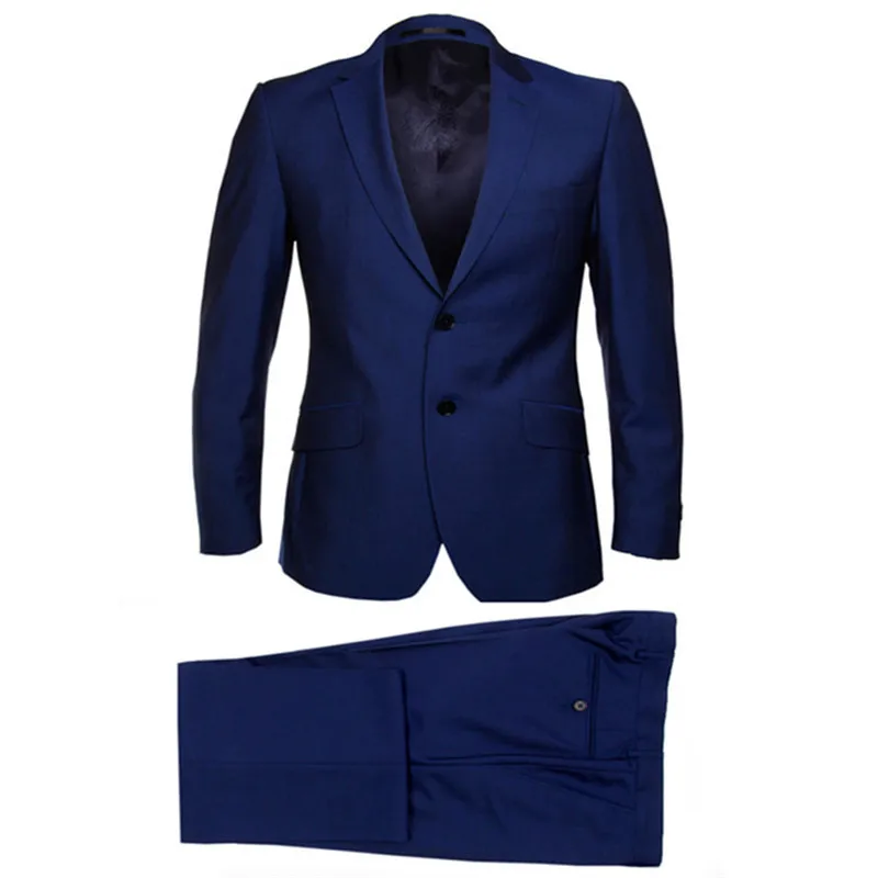 

2022 Dark Blue Custom Made Wedding Men Suit 2Pieces(Jacket+Pant+Tie) Groom Prom Latest Design Masculino Trajes De Hombre Blazer