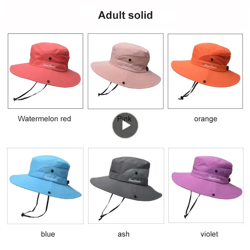 

Two-color Stitching Bucket Hat Fashion Summer Women Sunhat Breathable Mesh Sun Protection Outdoor Sun Hat Hiking Climbing Caps