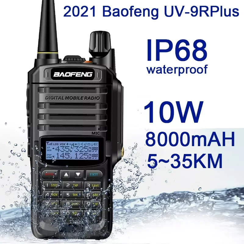 

Baofeng UV-9R PLUS Walkie Talkie Portable for Hunting Waterproof Two Way Car Radio Station Ham Radio IP68 High Frequency