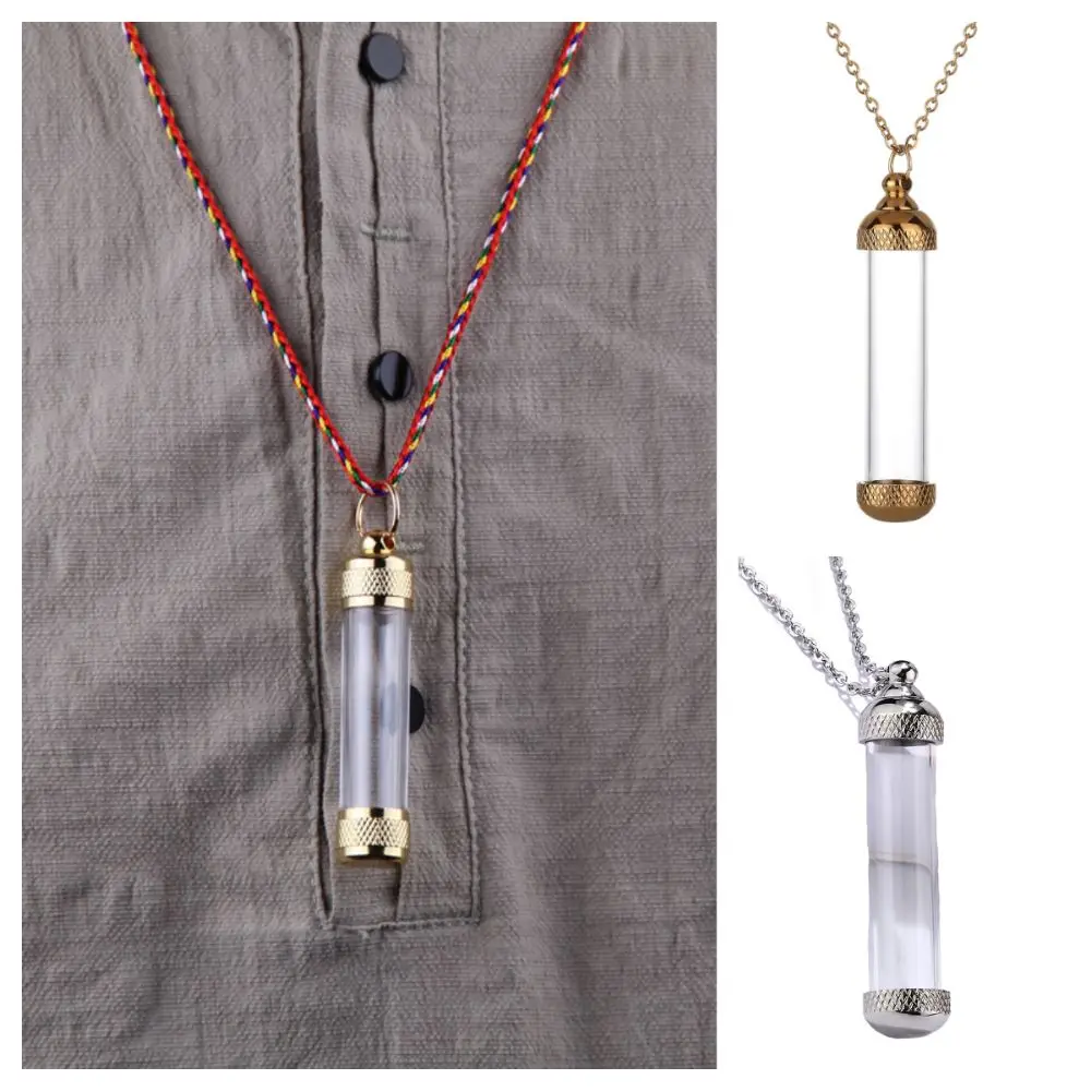 Золотое серебряное стеклянное ожерелье в форме флакона сделай сам для золы песок