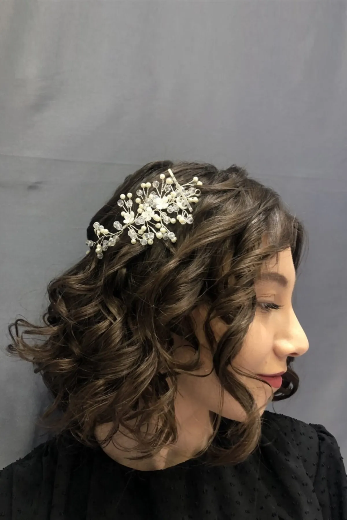 

Bridal Accessories White Helen Crystal And Pearl Hair Accessory Wedding Handmade For Bride And Bride