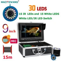 9 inch dvr recorder 1000tvl fish finder underwater fishing camera 15pcs white leds 15pcs infrared lamp for iceseariver