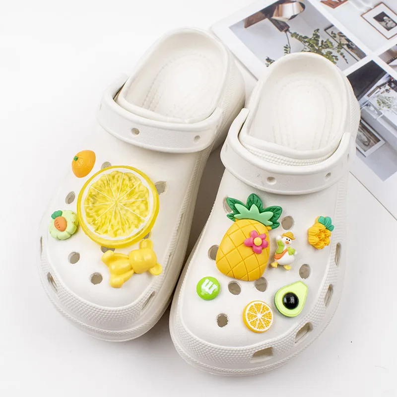 

2023 Fresh Lemon Croc Charms Designer DIY Cute Shoes Party Decaration Accessories for Croc JIBS Clogs Kid Boy Women Girls Gifts