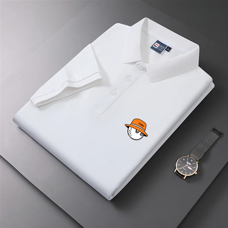 Golf Shirt for Men Embroidery LOGO New Summer Golf Polo Shirt Men Hot High Quality Men's Short Sleeve Top Business Casual Tops
