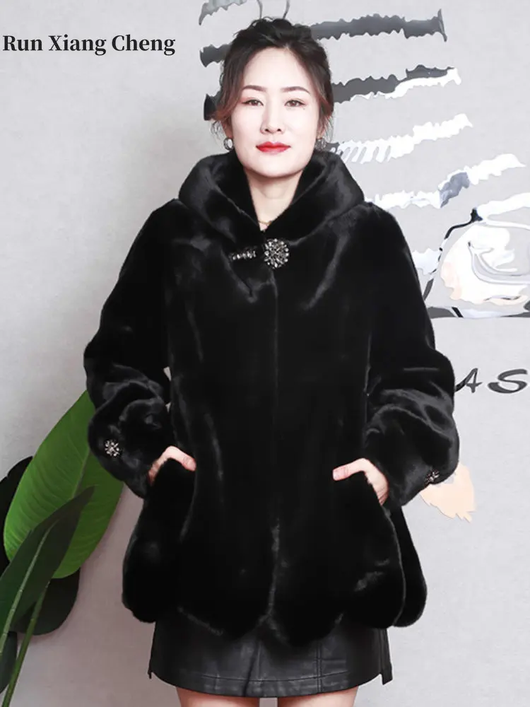 Women's Clothing Fur 2023Autumn and Winter New Free Shipping Elegant Fashion Mink Coat Retro Casual Style Imitation Fur Warm Top