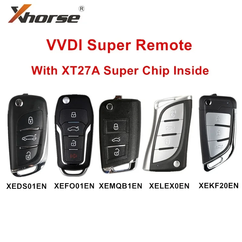 Пульт дистанционного управления Super Pulver Xhorse XEDS01EN XEFO01EN XEMQB1EN XELEX0EN XEKF21EN VVDI с чипом XT27