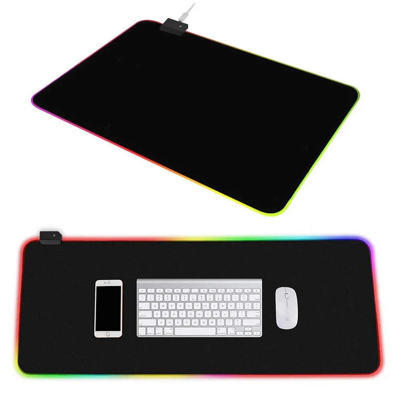 

Игровой коврик RGB для мыши, геймерские очень большие настольные коврики, компьютерный светодиодный ковер, защитный коврик для рабочего стол...