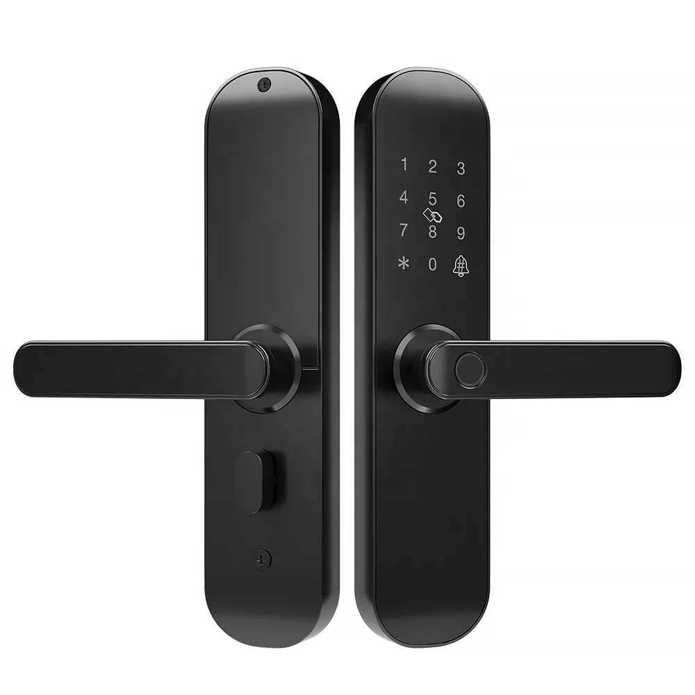 

2021 Best Fingerprint, Key, ID card, Password, App Unlock Mobile APP Tuya Smart Wifi Fingerprint Door Lock For House PST-E202