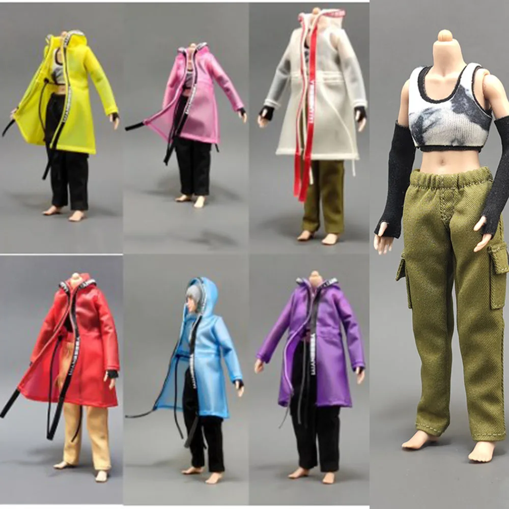 

1/12 15CM Female Soldier Model Clothes TBL Mobile Suit Girl SHF Multicolor Raincoat Accessories for 6" Action Figure Body Dolls