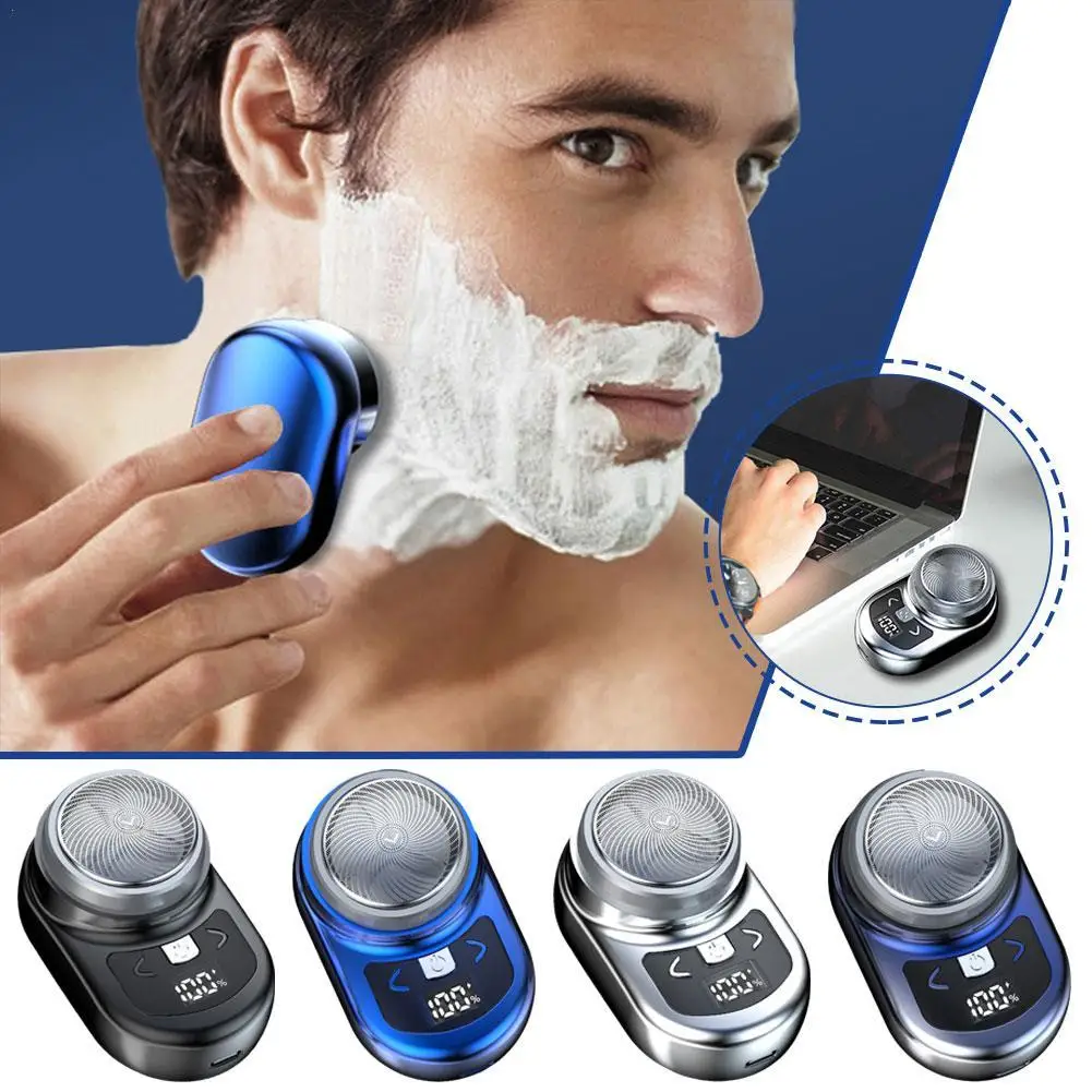 

Бритва мужская портативная, триммер для бороды, электробритва с ЖК-дисплеем