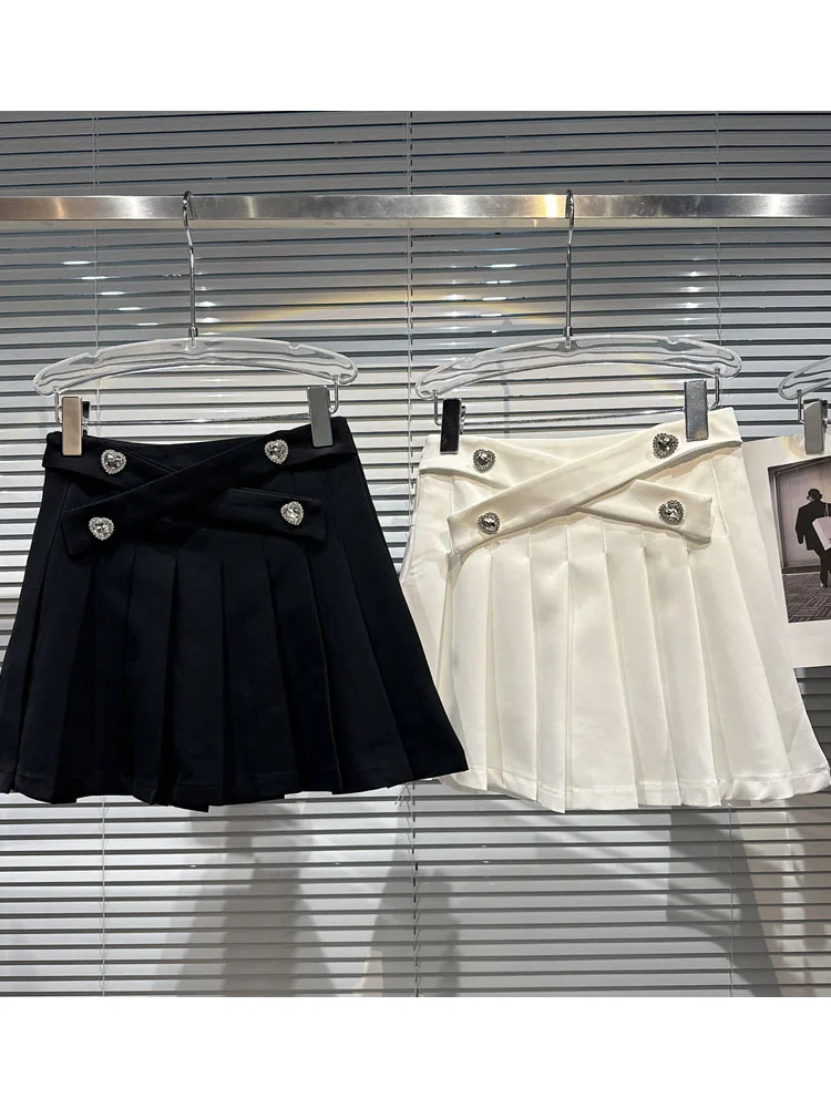 

Женская плиссированная юбка на пуговицах, весна 2023