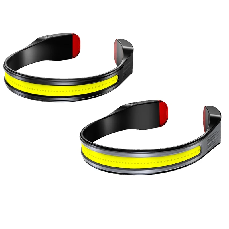 

1 Set COB Outdoor Head Light USB C Rechargeable Strong Light With Red Tail Light,Black