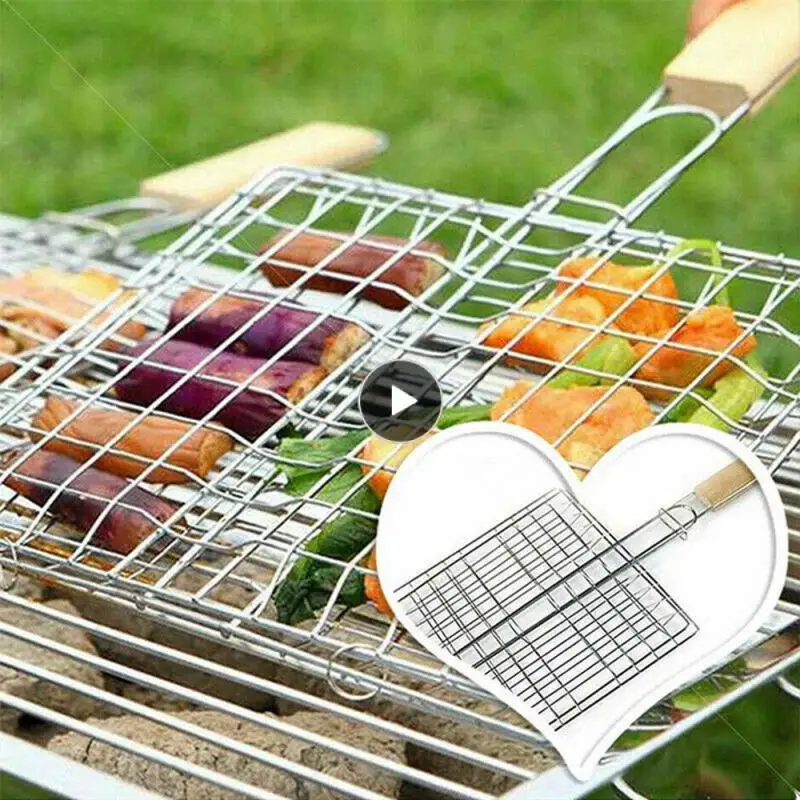 

Grilled Fish Barbecue Bbq Net Domestic Bbq Basket Thickening Stainless Steel Grill Tongs Barbecue Supplies Stainless Steel
