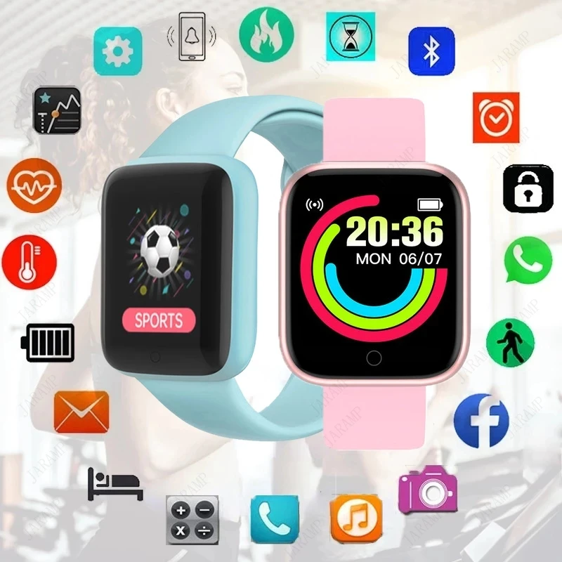 

2022 Y68 Pro Bluetooth Fitness Tracker Smart Watch Heart Rate Monitor Men's Ladies Watch Newest Y68S Smart Watch
