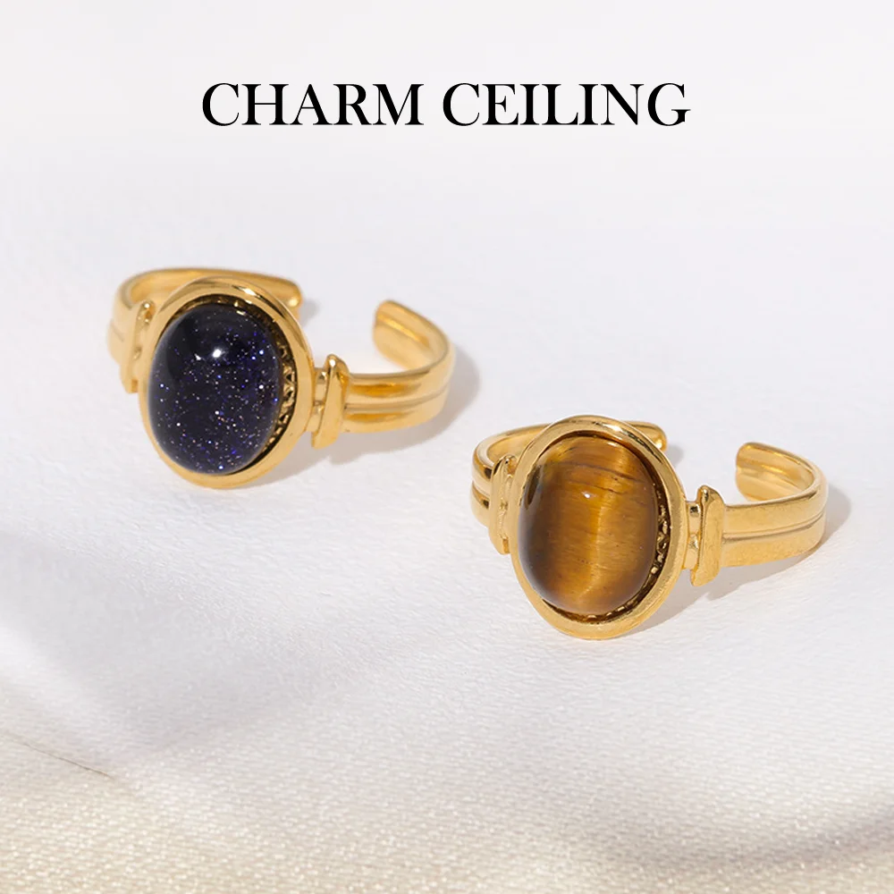 Кольца из нержавеющей стали для женщин набор колец золотого цвета с сияющим