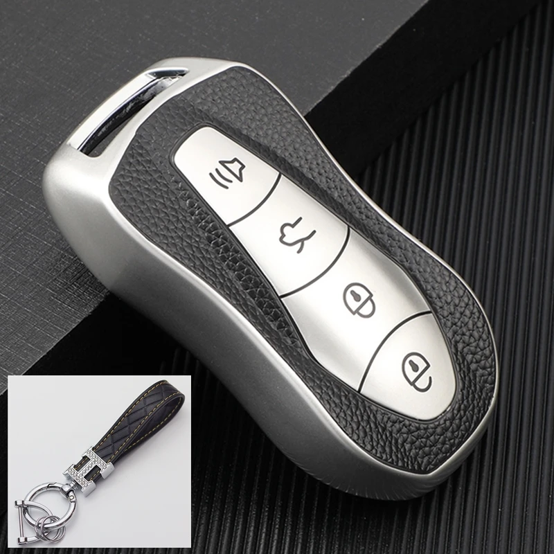 

Leather TPU Car Remote Key Full Cover Case Fob For Geely Xingyue Azkarra FY11 Atlas Pro New Emgrand GS X6 SUV EC7 Keychain