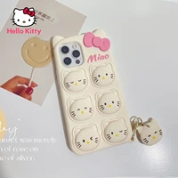 hello kitty silicone pendant phone case for iphone 13 13 pro 13 pro max 12 12 pro 12 pro max 11 pro max xs max xr 7 8 plus cover