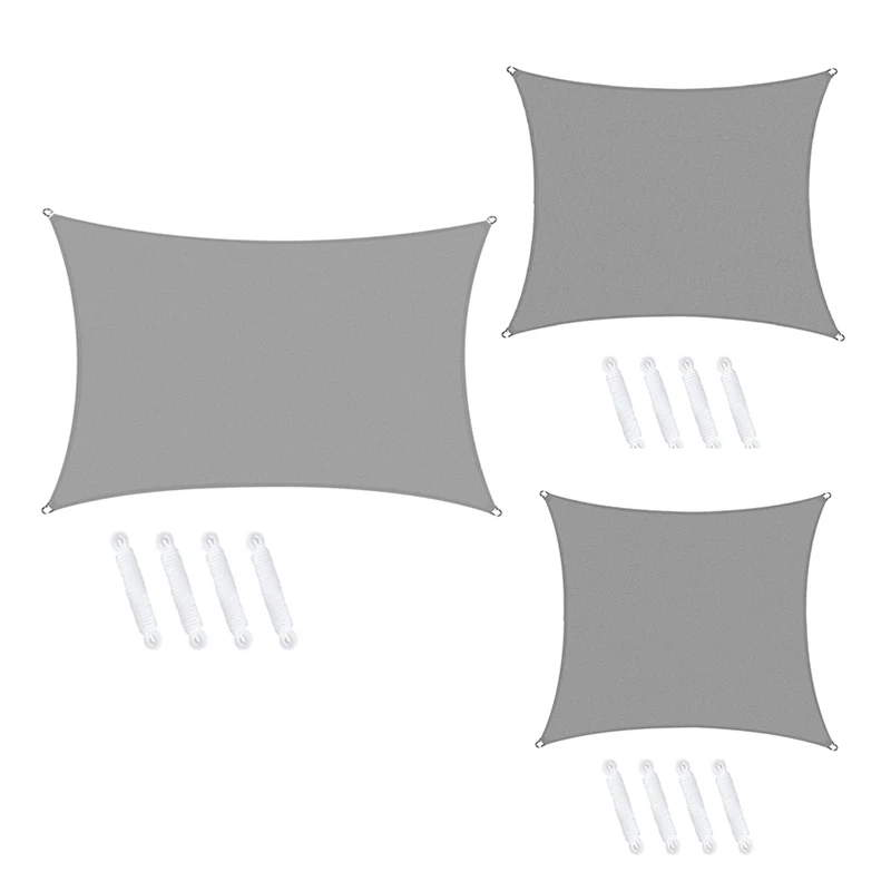 

Водонепроницаемый солнцезащитный навес, навес для тента, прямоугольный навес для наружного внутреннего дворика, сада, навес (серый)