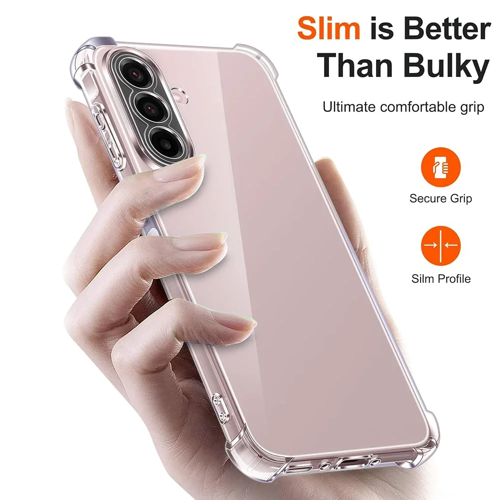 Фото Противоударный прозрачный мягкий чехол для Samsung Galaxy A57 A37 A17 A56 A36 A16 A55 A35 A15 A54 A14 4g 5g, прозрачный силиконовый чехол из ТПУ №3
