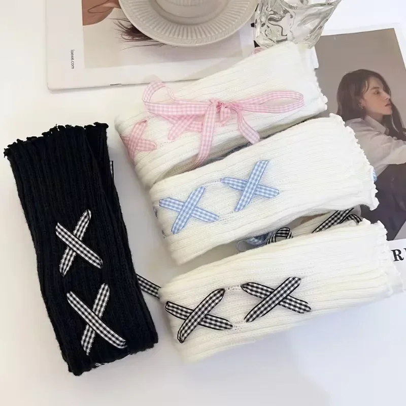 Женские вязаные гетры Y2K в японском стиле