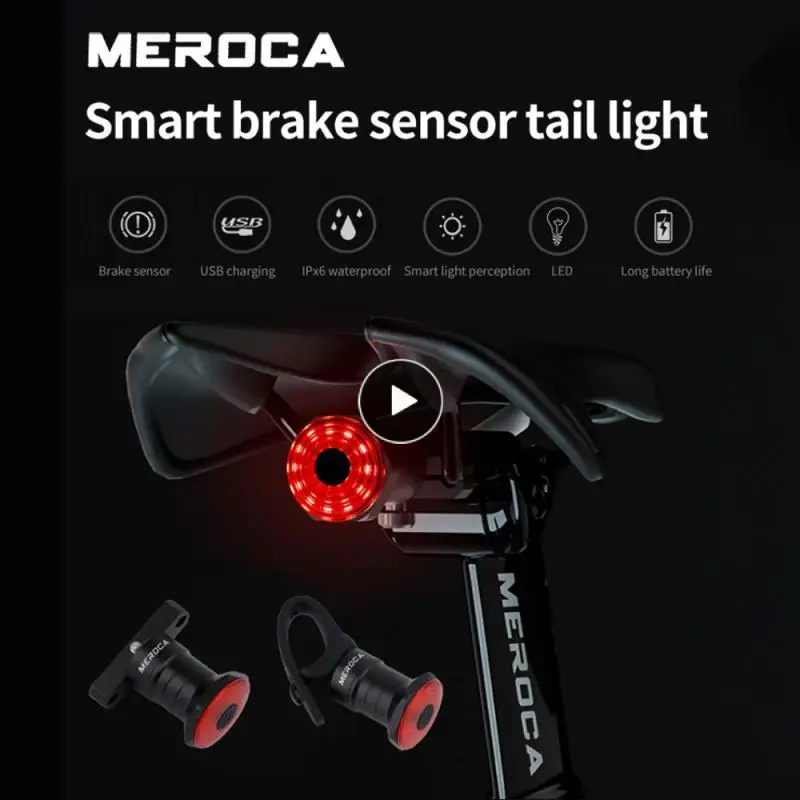 

MEROCA WR15 Bicycle Taillights Intelligent Sensor Brake Lights Usb Charge Mountain Road Bike MTB MX2 Rear Taillight Cycling Lamp