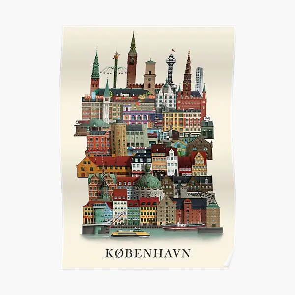 Знаменитый постер «место на Копенгагене», Современная фотография, настенная печать, винтажная роспись, домашний декор, смешная картина без рамки
