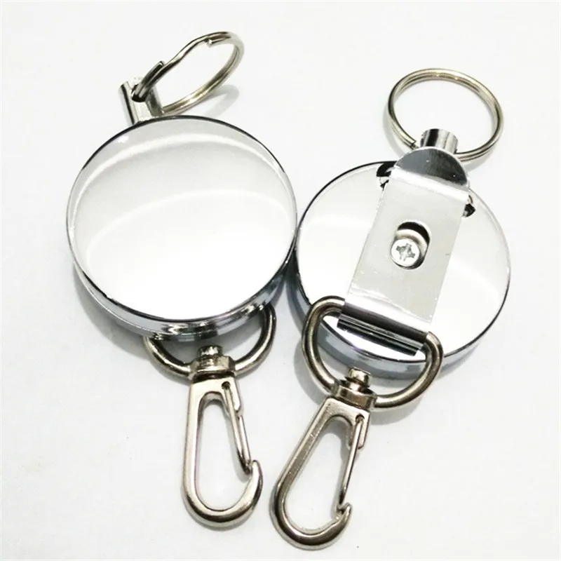 

1pc Retractable Badge Reel Easy Pull Key Ring ID Badge Holder Clips Name Tag Card Holder Reel Chest Pocket Clip Keychain
