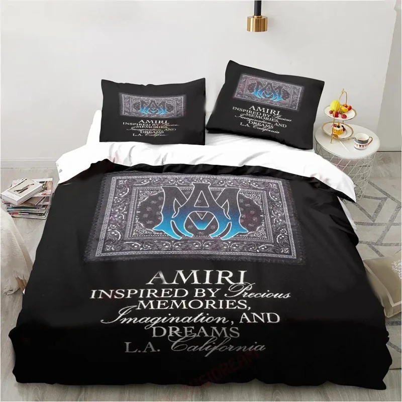New Logo Amiris Graffiti Bedding Set Duvet Cover Comforter Bed Quilt Pillowcase King Queen Twin Size Boys Girls Adults