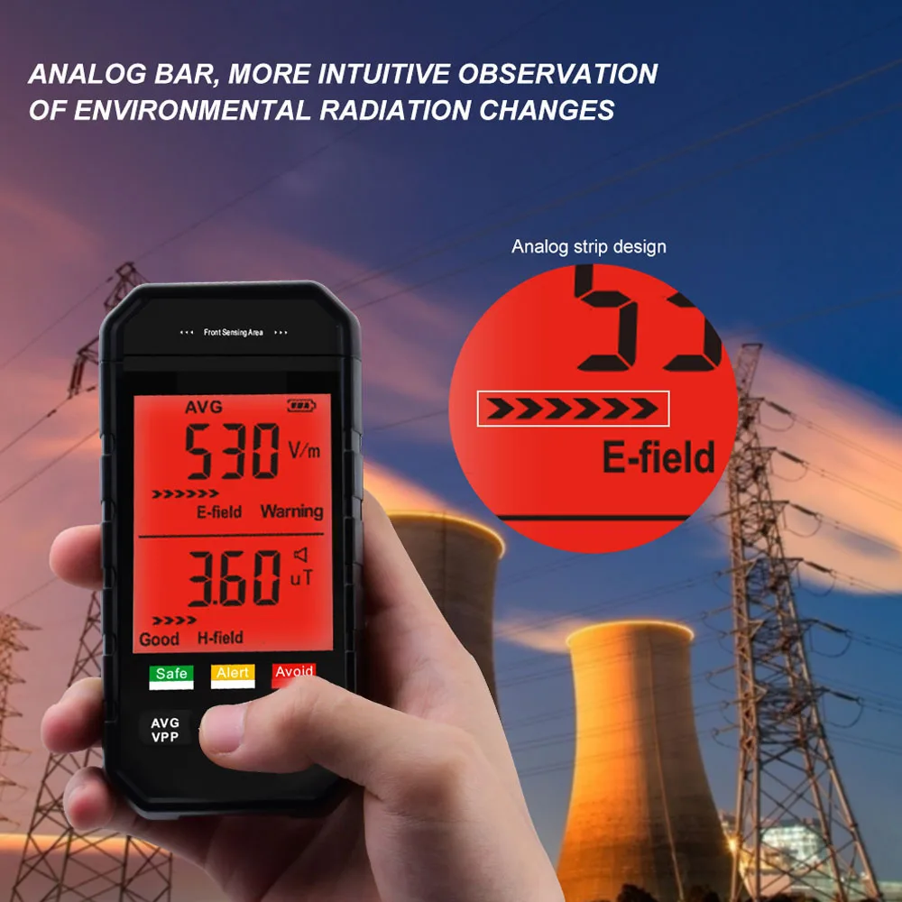 

Electromagnetic Radiation Detector Electric Field Tester Magnetics Field Radio Test Sound Light Alarm EMF Meter
