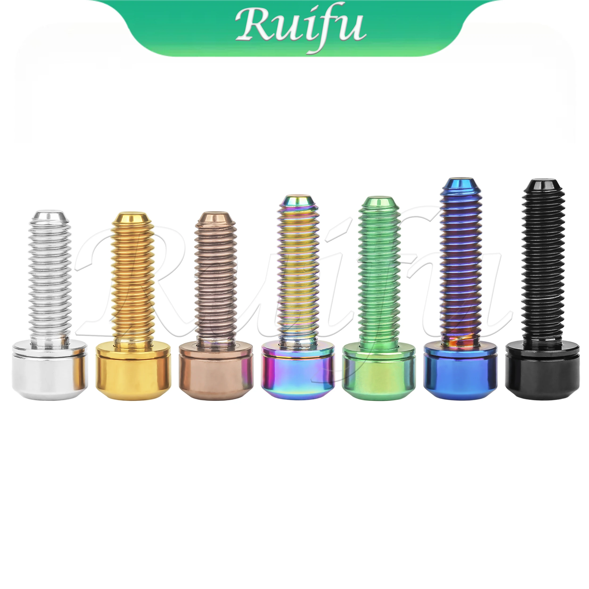 Фото Титановые болты Ruifu, 5 шт., M5/M6x16, 18, 20, 25, 30, 35 мм, с фаской, шестигранная головка, с несъемными шайбами №2