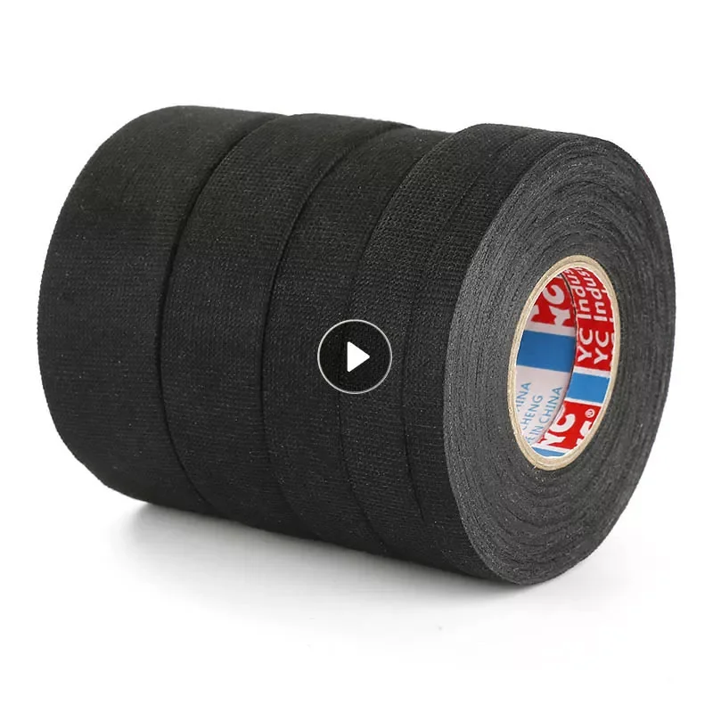 

Black Velvet Wiring Bundle Flame Retardant Electrical Tape Adhesive Cloth Fabric Wiring Loom Harness Protection 9/15/25/32mm 15M