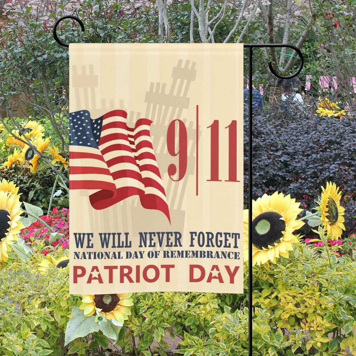 

Retro Vintage Patriotic American 911 Decorative Garden Yard Flag Banner for National Patriot Memorial Rememberance Day Outside H
