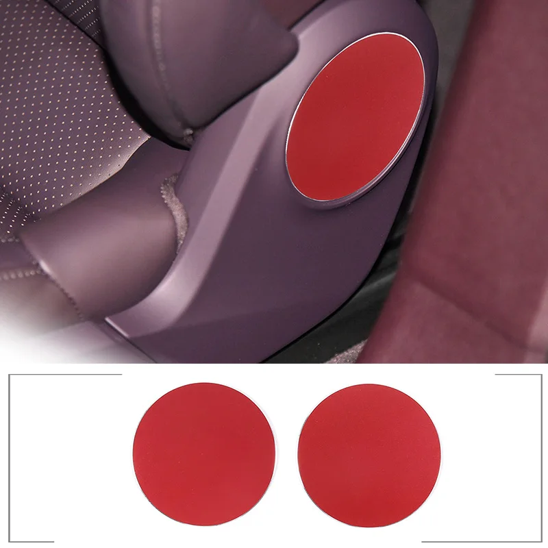 

For 2019-2022 Porsche Taycan Aluminum alloy red car seat trim round patches on both sides car interior protection accessories