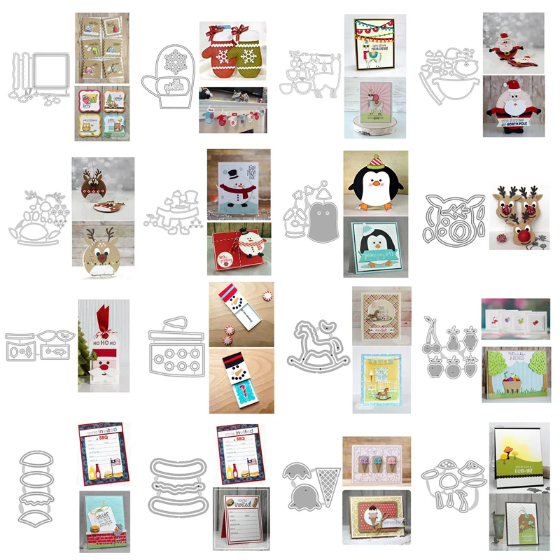 

Alpaca Christmas Food Fruit Metal Cutting Dies Scrapbooking Paper Making Embossing Frame Card No Stamps