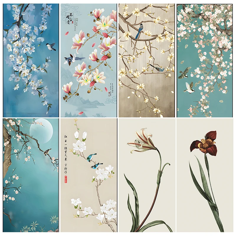 

YOUQU Retro Flower 5D DIY Diamond Painting Kit Chinese Style Cross Diamond Embroidery Painting Mosaic Home Mural Gift