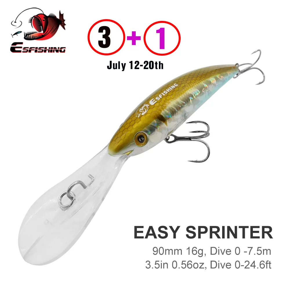 ESFISHING высокое качество жесткая приманка 90 мм 16 г легкий спринтер глубина