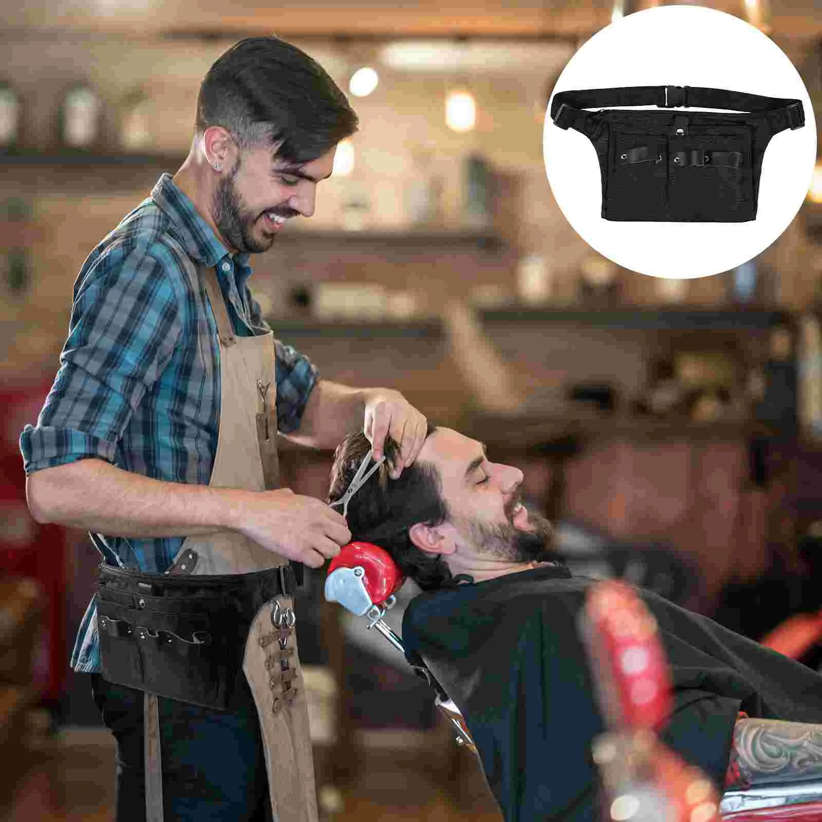 

Haircut Storage Fanny Pack Scissors Bag Hairdressing Pouch Electric Shavers Barber Waist Bags Nylon Cloth Tool Case Power Rack