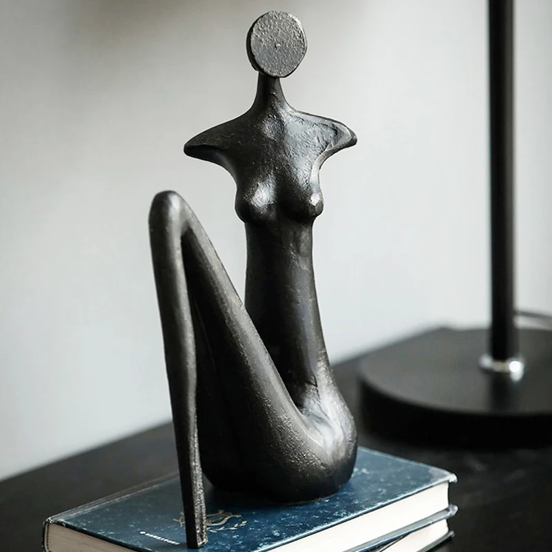 

Accessories For Home Decoration Black Creative Abstract Handless Woman Metal Desktop Ornament Statue For Decoration Sculpture